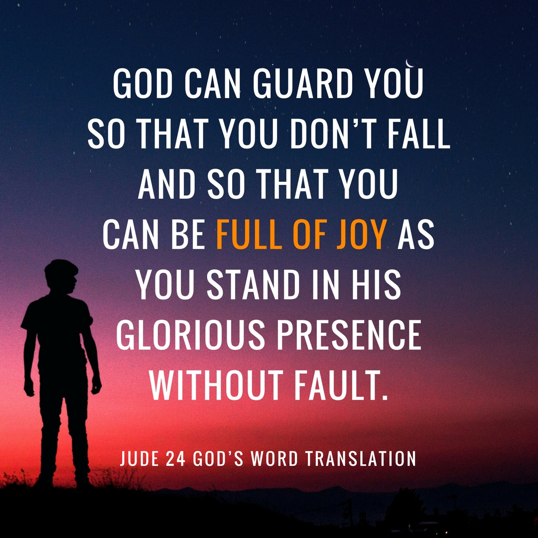 Compare Jude 24-25 as you stand in his glorious presence without fault ...